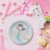 Blue Under the Sea Mermaid Birthday Party ペーパープレート (パーティー)