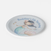 Blue Under the Sea Mermaid Birthday Party ペーパープレート (アングル)