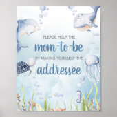 Blue Under the Sea Shower Envelope Station Sign ポスター (正面)