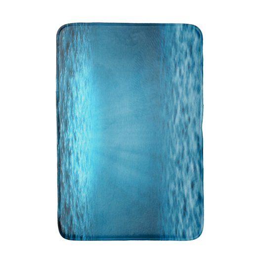 Blue Underwater Ocean Light Rays バスマット (正面縦)