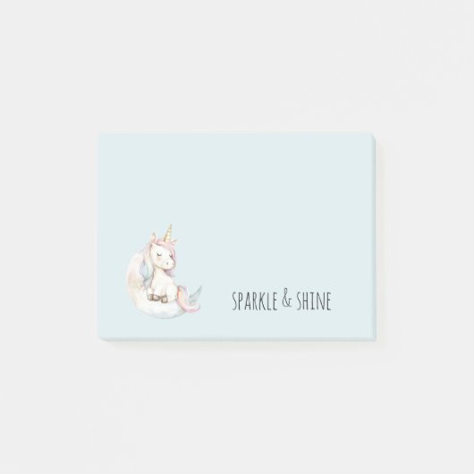 Blue Unicorn on Cloud ポストイット (正面)