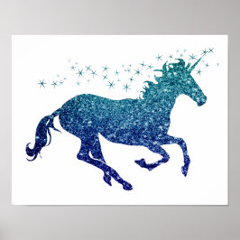 Blue Unicorn Sparkleポスター ポスター