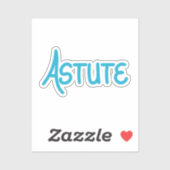 Blue unique Hand Lettered Vocabulary Astute シール (シート)