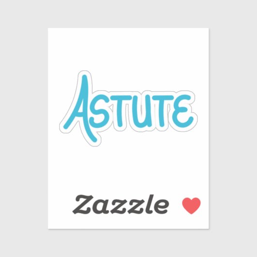 Blue unique Hand Lettered Vocabulary Astute シール (シート)