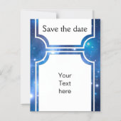 Blue Universe Stars +あなたのテキスト マグネット招待状 (正面)