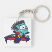 Blue Vampire Boy with Cape Cute Dracula キーホルダー (裏面)