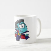 Blue Vampire Boy with Cape Cute Dracula コーヒーマグカップ (正面右)