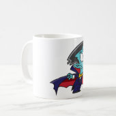 Blue Vampire Boy with Cape Cute Dracula コーヒーマグカップ (正面左)