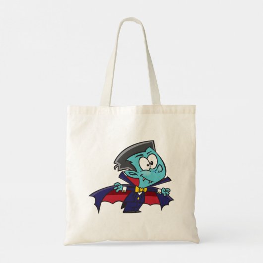 Blue Vampire Boy with Cape Cute Dracula トートバッグ (裏面)