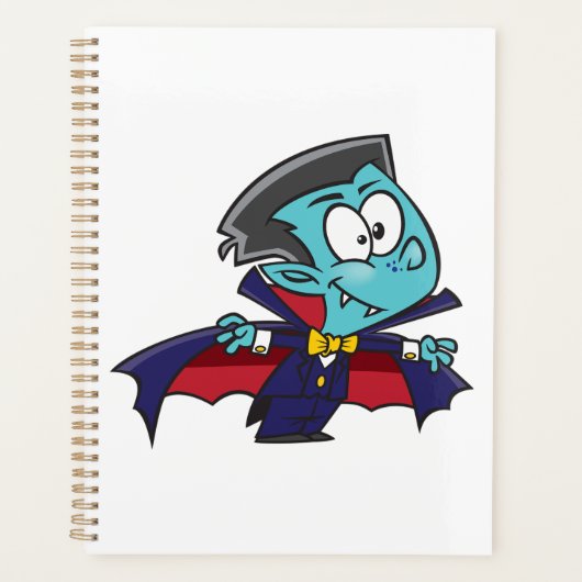 Blue Vampire Boy with Cape Cute Dracula プランナー手帳 (正面)