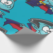 Blue Vampire Boy with Cape Cute Dracula ラッピングペーパー (角)