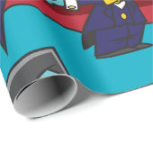 Blue Vampire Boy with Cape Cute Dracula ラッピングペーパー (ロールコーナー)