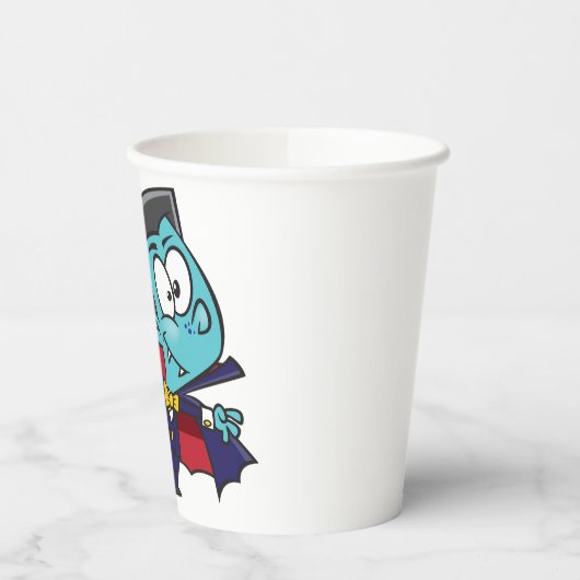 Blue Vampire Boy with Cape Cute Dracula 紙コップ (左)