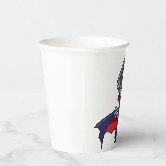 Blue Vampire Boy with Cape Cute Dracula 紙コップ (右)