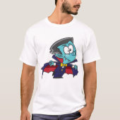 Blue Vampire Boy with Cape Cute Dracula Tシャツ (正面)