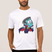 Blue Vampire Boy with Cape Cute Dracula Tシャツ (正面)
