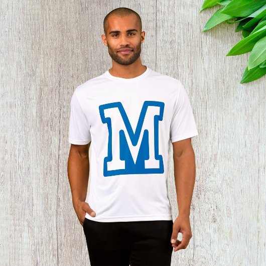 Blue Varsity Letter M Monogram Tシャツ