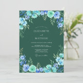 Blue Verdant Floral Arch Wedding 招待状 (スタンド正面)