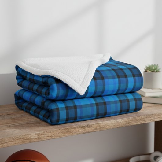 Blue Vichy Check Polar Fleece Blanket フリースブランケット