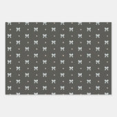 Blue Victorian Mistletoe and Wreath Gift Wrap ラッピングペーパーシート (正面3)