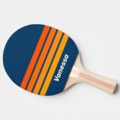 Blue Vintage Across Striping with Name 卓球ラケット (横)