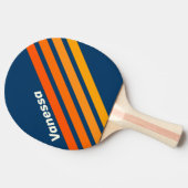 Blue Vintage Angled Striping with Name 卓球ラケット (横)