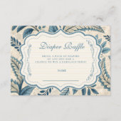Blue Vintage Botanical Diapper Raffle エンクロージャーカード (正面)