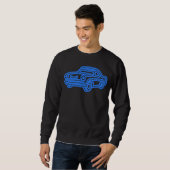 Blue Vintage Car Illustration スウェットシャツ (正面フル)