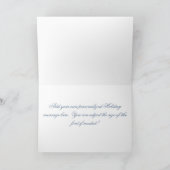 Blue Vintage Christmas Florals Customize シーズンカード (内部)