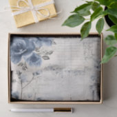 Blue Vintage Collage with Roses and Architecture 薄葉紙 (ギフト)