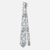 Blue Vintage Floral Pattern ネクタイ (正面)