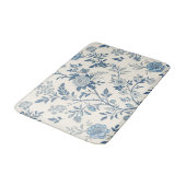 Blue Vintage Floral Pattern バスマット (アングル)