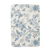 Blue Vintage Floral Pattern バスマット (正面縦)