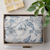Blue Vintage Floral Pattern 薄葉紙 (ギフト)