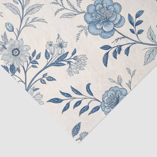 Blue Vintage Floral Pattern 薄葉紙 (詳細)