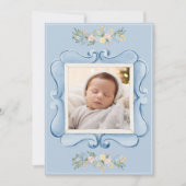 Blue Vintage Frame Whimsical Baby 案内状 (正面)