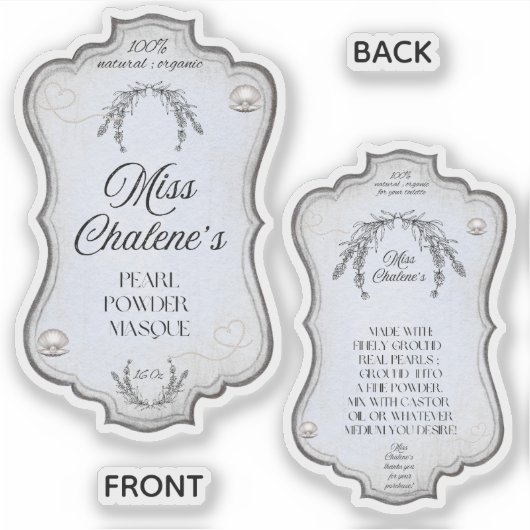 Blue Vintage Lotion Antique Jar Bottle  シール (正面)