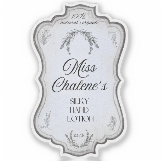 Blue Vintage Lotion Antique Jar Bottle  シール (正面)