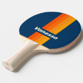 Blue Vintage Pin Striping with Name 卓球ラケット (正面アングル)