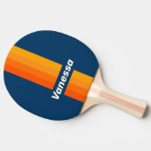 Blue Vintage Pin Striping with Name 卓球ラケット (横)