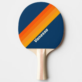 Blue Vintage Striping with Name 卓球ラケット