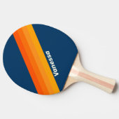 Blue Vintage Striping with Name 卓球ラケット (横)