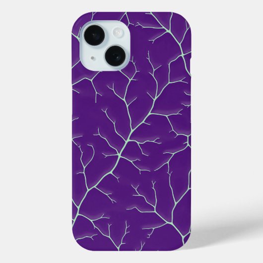 Blue-Violet Branch Design iPhone Case Case-Mate iPhoneケース (裏面)