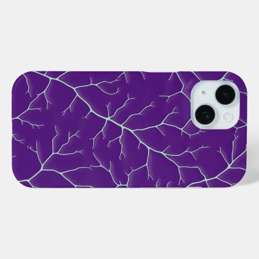 Blue-Violet Branch Design iPhone Case Case-Mate iPhoneケース (裏面 (横))