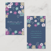 Blue violet hawaiian exotic flowers illustration 名刺 (正面/裏面)