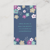 Blue violet hawaiian exotic flowers illustration 名刺 (裏面)