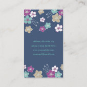 Blue violet hawaiian exotic flowers illustration 名刺 (裏面)