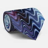 Blue Violet Teal White Marbling Abstraction ネクタイ (ロール)