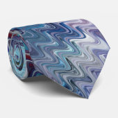 Blue Violet Teal White Marbling Abstraction ネクタイ (ロール)