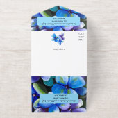 blue violets yaneyaart oil painting floral  オールインワン招待状 (外側)